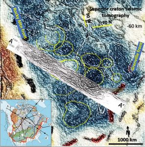 Superior craton 60 km and sec A A' interpretation 