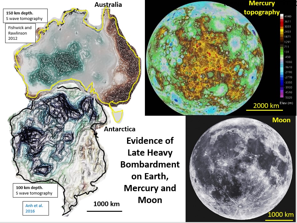 Antarctica Australia Moon Mercury Late Heavy Bombardment