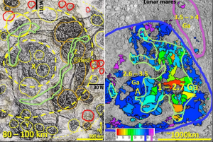 Figure 4. North China interpreted tomography at 90 km comparison with Lunar mares geochronology