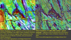 Figure 2. Ora Banda area Falcon Geophysics TMI RTP and residual 100 - 500m upward continued 3