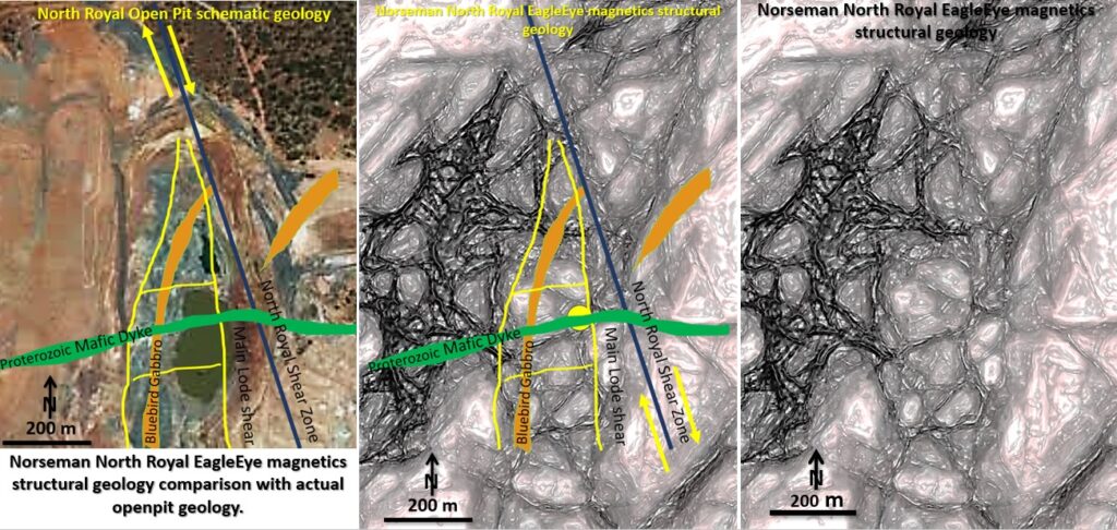 Figure 6n. Norseman EagleEye magnetics correlation with North Royal geology.