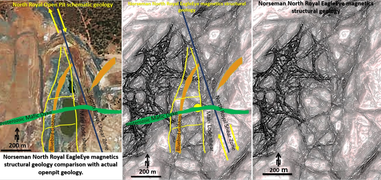 Figure 6n. Norseman EagleEye magnetics correlation with North Royal geology.